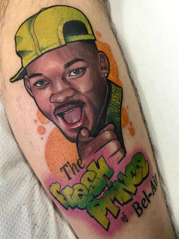 color portrait Tatuaggio su calf #19689 | Tatuatore Raquel Escudero