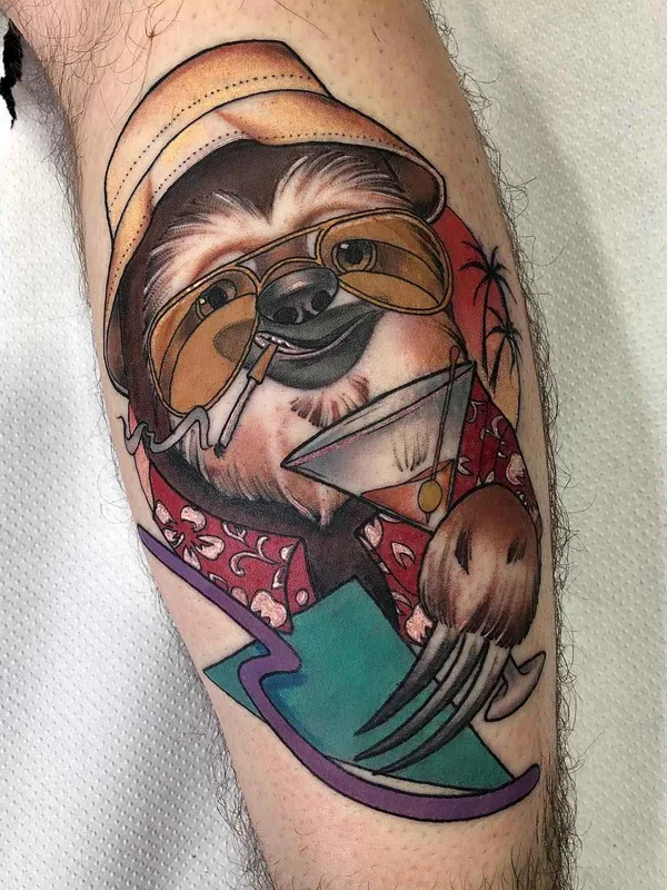 color illustrative Tatuaggio su calf #19696 | Tatuatore Raquel Escudero