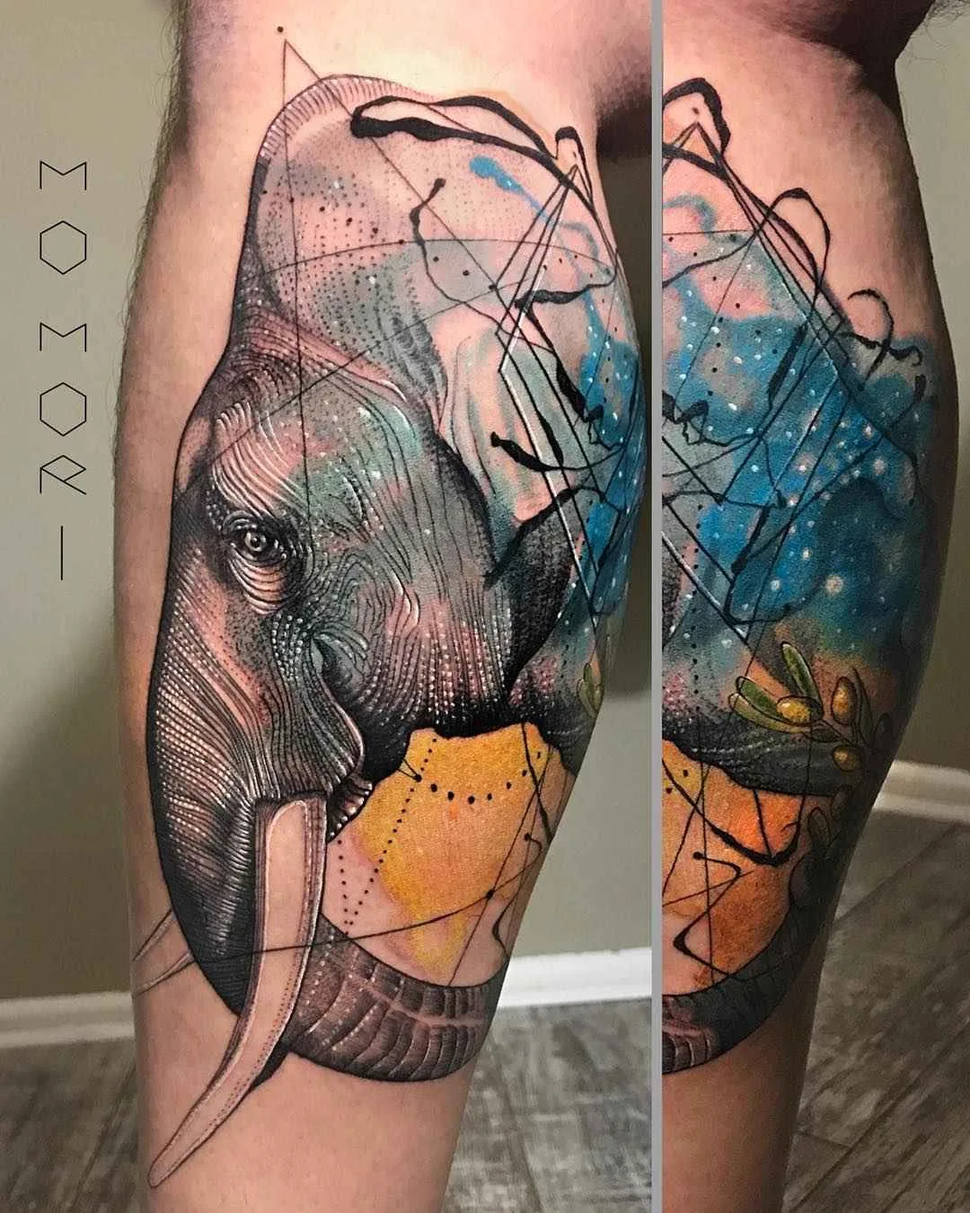Tatuagem do artista Mo Mori estilo esboço de tatuagem aquarela | Alemanha, Berlim