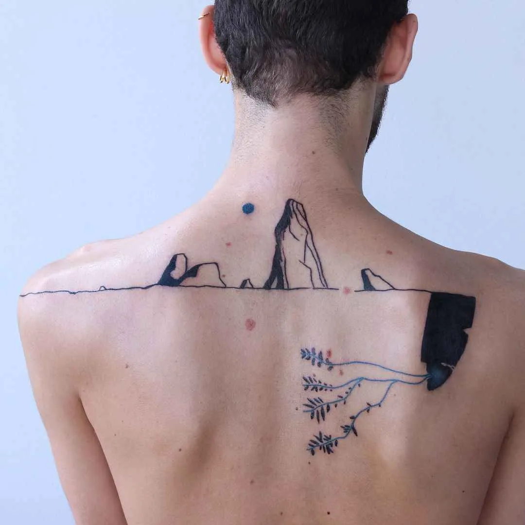 Tattoo artist Maison Métamose authors color and black abstract tattoo | Paris, France