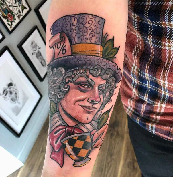 Neo Traditional Portrait, Character tattoo on Forearm