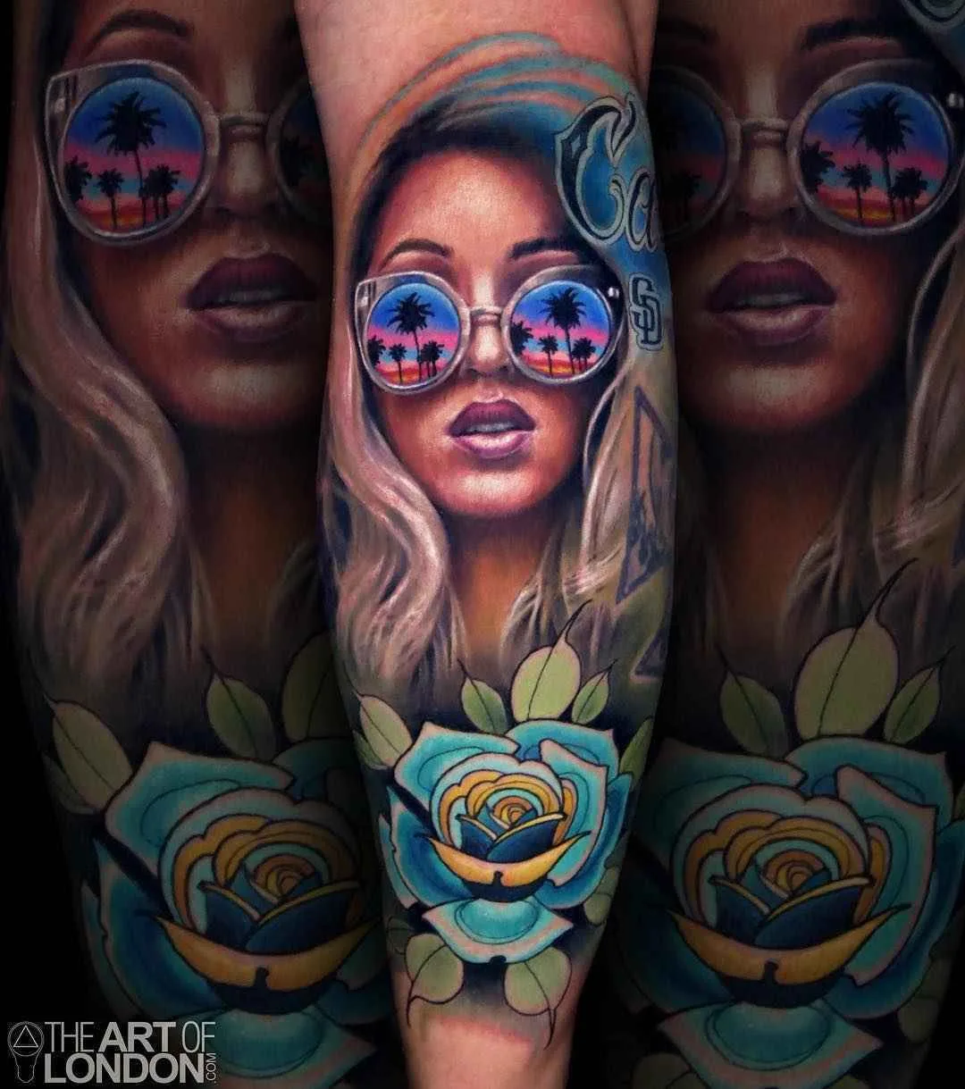 Artista de tatuagem Londres Reese, tatuagem de retrato em cores realista | EUA