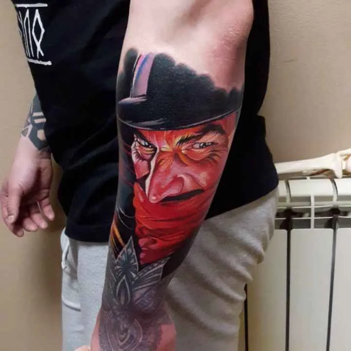 Tattoo artista Dima Gorbunov, ritratto realistico in colore e nero e grigio | Russia