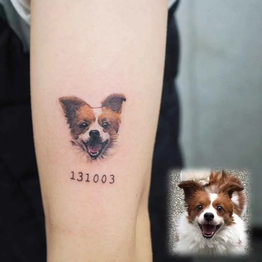 Tattoo artist Yammy, color and black and grey minimalistic pets tattoo | Seoul, Korea