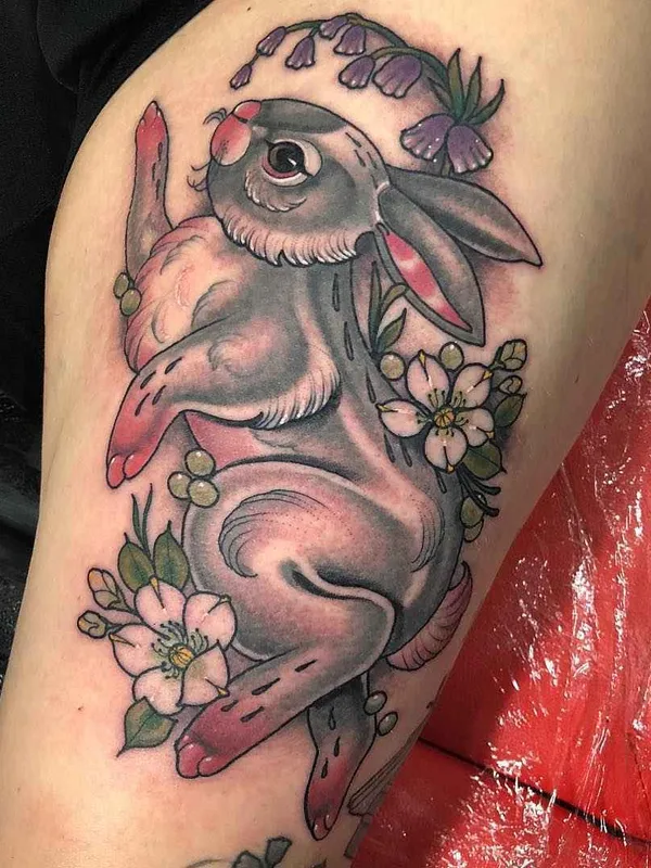 color neo traditional Tatuaggio su thigh #19807 | Tatuatore Sadee Glover