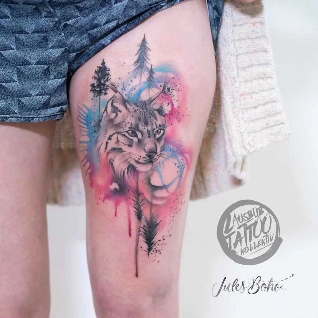 Tattoo artista Jules Boho colore watercolor autori stile tattoo astratto | Austria