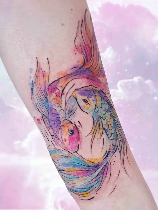 color watercolor tattoo auf forearm #19275 | Tätowierer Ника Столяровская