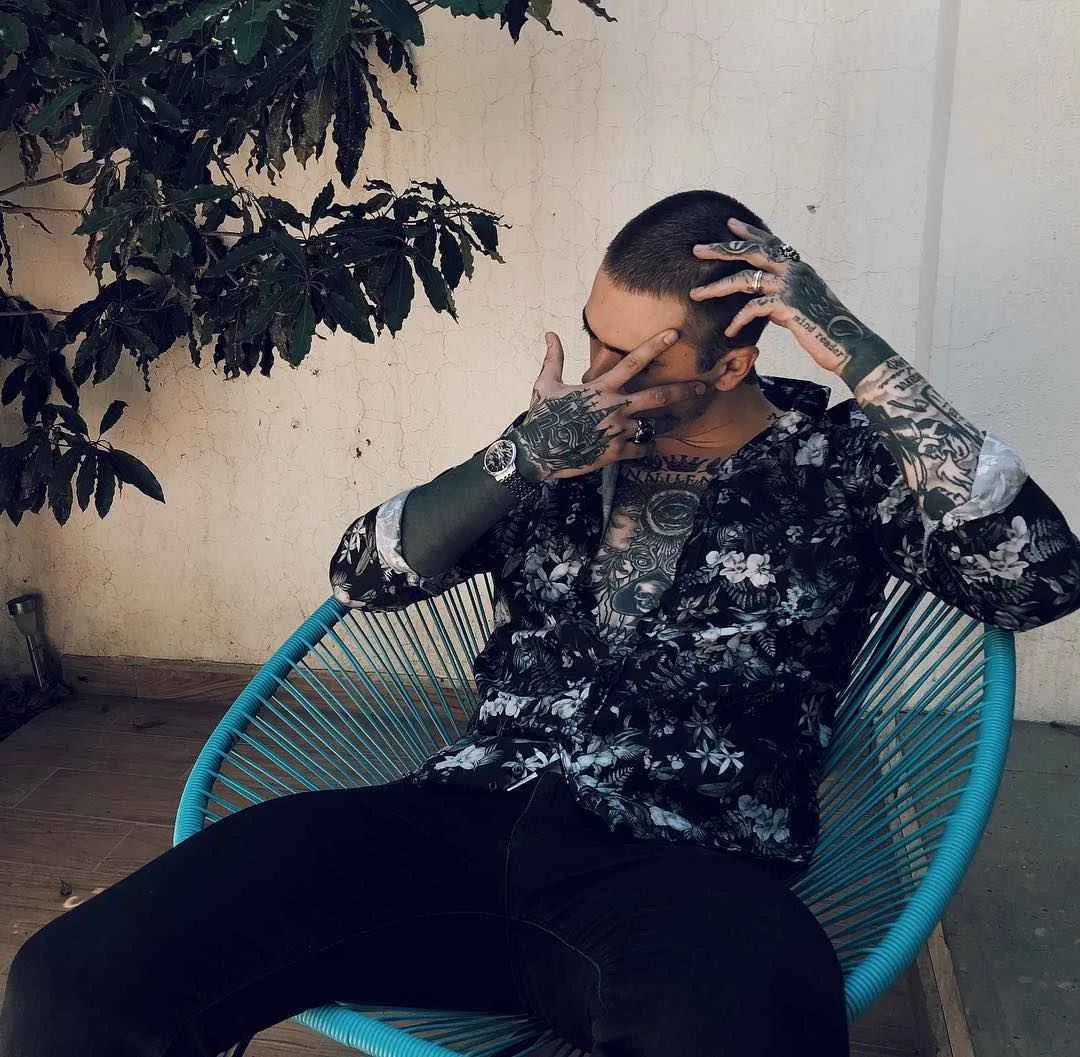 Tattooed model Jose Prager, male alternative photo model, tattooed guy | USA