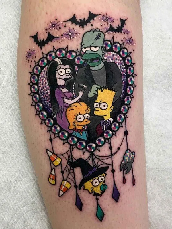 color cartoon Tatuagem em calf #20057 | Tatuador Roberto Euán