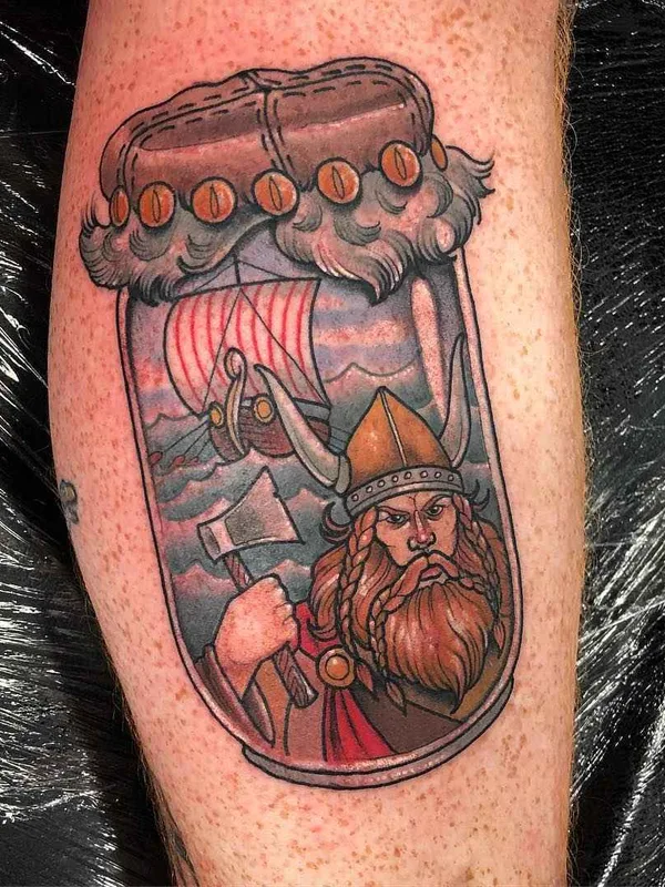 color neo traditional Tatuaggio su calf #19814 | Tatuatore Sadee Glover