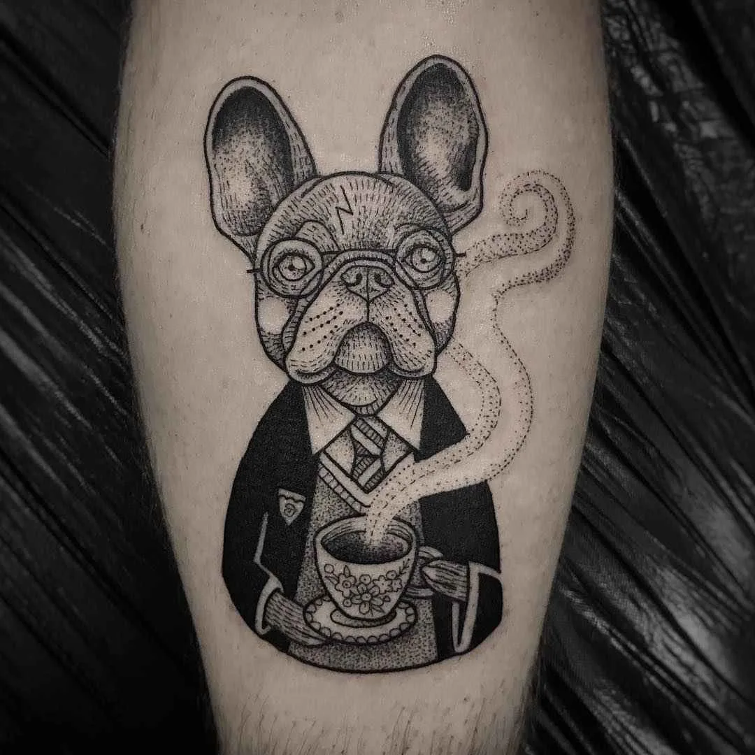 Artista de tatuagem Susanne Suflanda Konig tatuagem ilustrativa gráfica de animais preto e cinza | Alemanha, Reino Unido