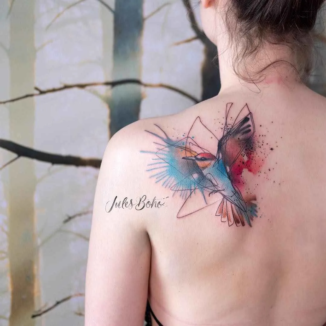 Tattoo artista Jules Boho colore watercolor autori stile tattoo astratto | Austria
