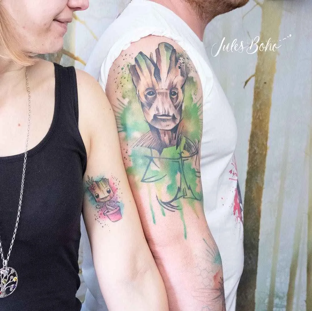 Tattoo artista Jules Boho colore watercolor autori stile tattoo astratto | Austria
