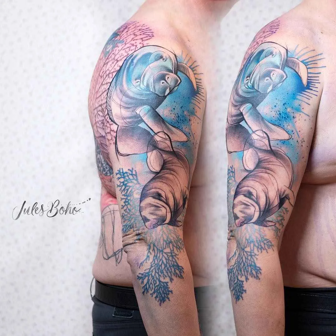 Tattoo artista Jules Boho colore watercolor autori stile tattoo astratto | Austria