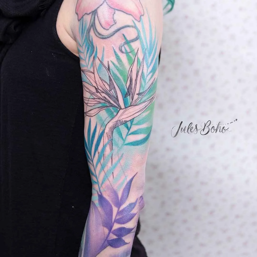Tattoo artista Jules Boho colore watercolor autori stile tattoo astratto | Austria