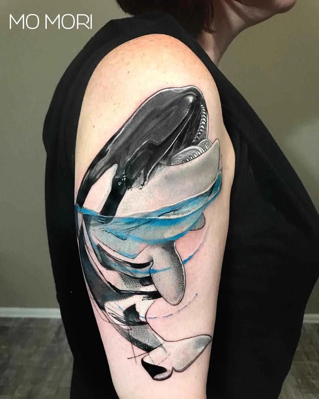 Tatuagem do artista Mo Mori estilo esboço de tatuagem aquarela | Alemanha, Berlim