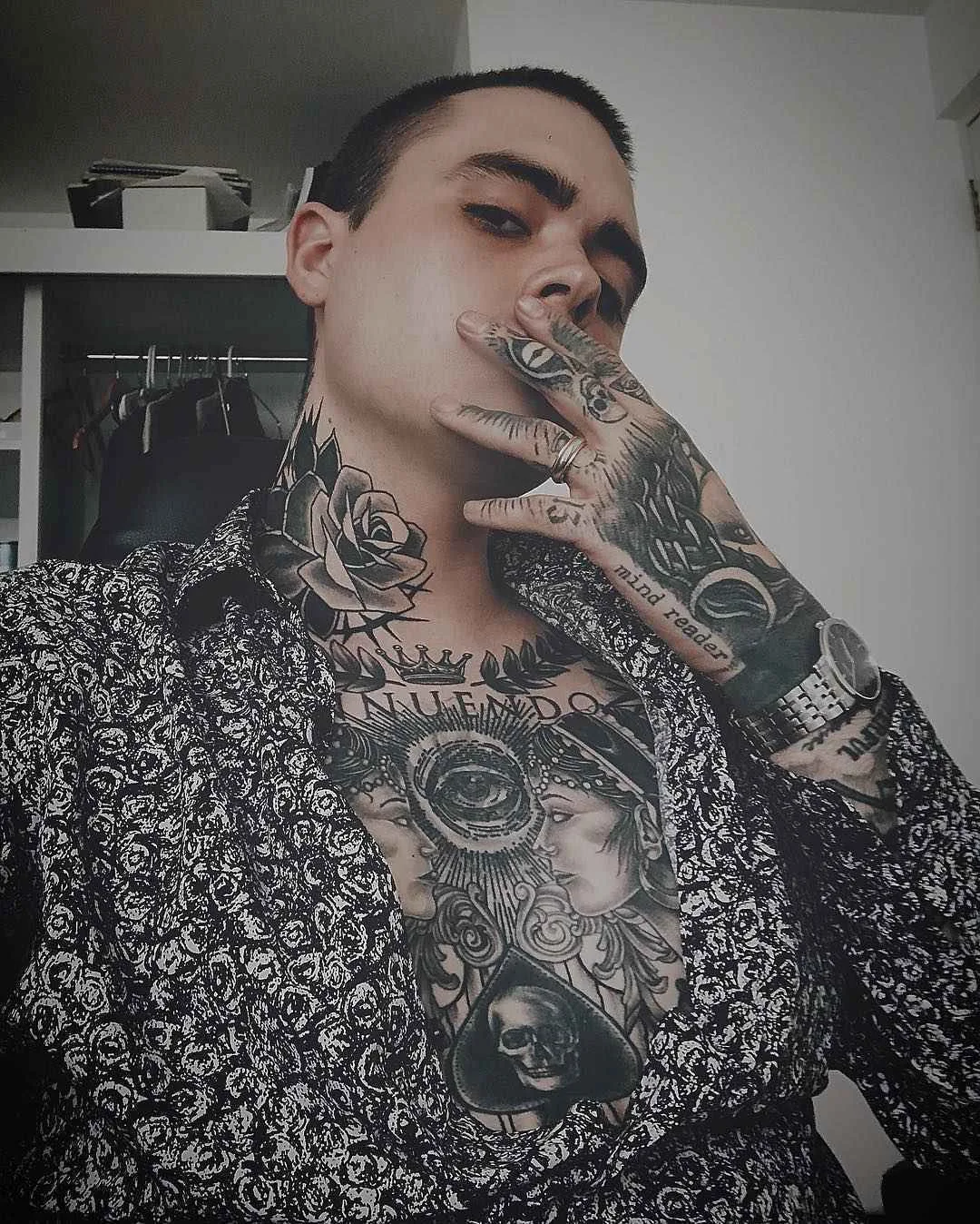 Tattooed model Jose Prager, male alternative photo model, tattooed guy | USA