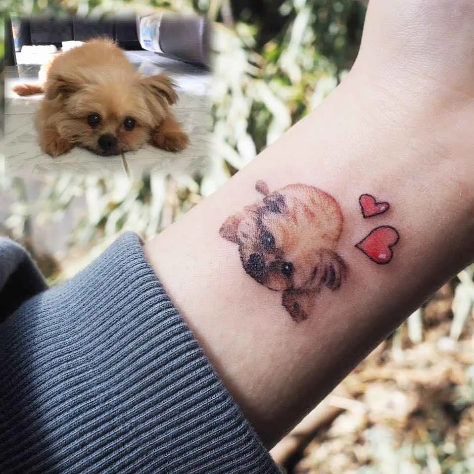 Tattoo artist Yammy, color and black and grey minimalistic pets tattoo | Seoul, Korea
