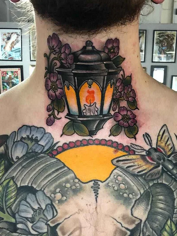 color neo traditional Tatuaggio su back of neck #19815 | Tatuatore Sadee Glover