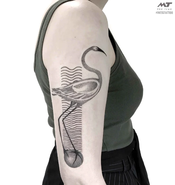 Дотворк Bird, Geometric tattoo на Предплечье