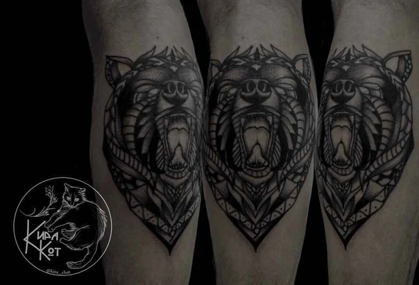Геометрия Bear tattoo на Thigh