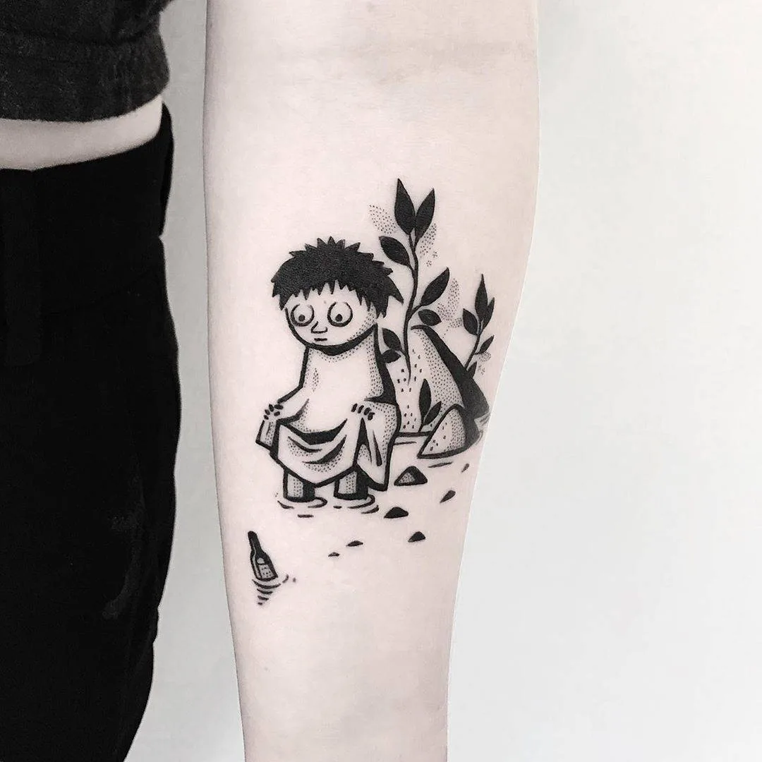 Artista de tatuagem Pulled Poltergeist, estilo black graphic tattoo | Malmo, Suécia