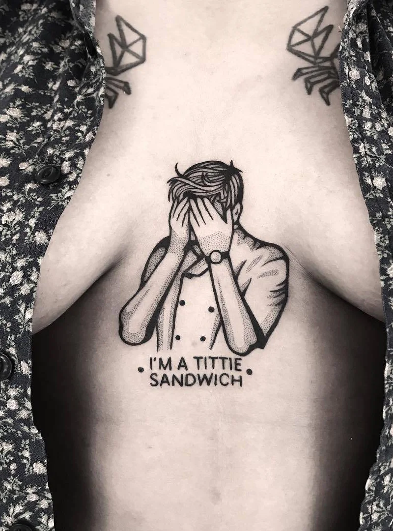 11 estupendos tatuagens minimalistas de Pulled Poltergeist