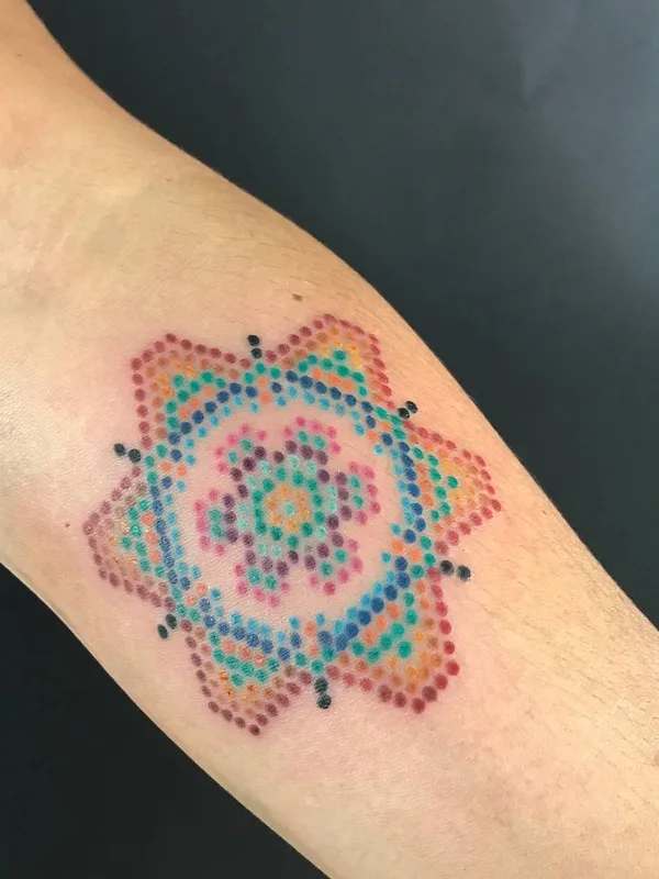 color dotwork Tatuaggio su forearm #30019 | Tatuatore Tabata