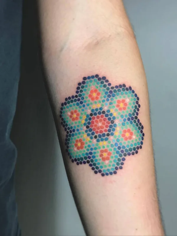 color dotwork Tatuaggio su forearm #30018 | Tatuatore Tabata