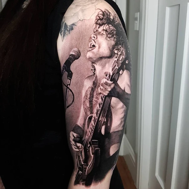 Realism Musician, Guitar tattoo on Full Sleeve
