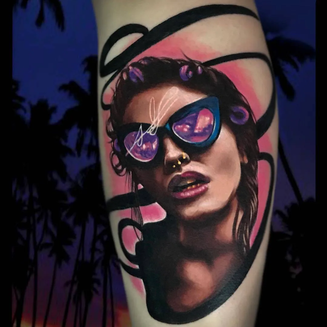 Tatuaggio di un ritratto di una ragazza di Karen Tsvetnoy
