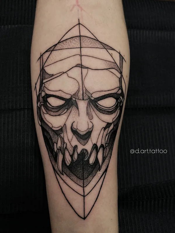 black and grey geometric tattoo on forearm #35821 | Tattoo Artist Дмитрий D.Art
