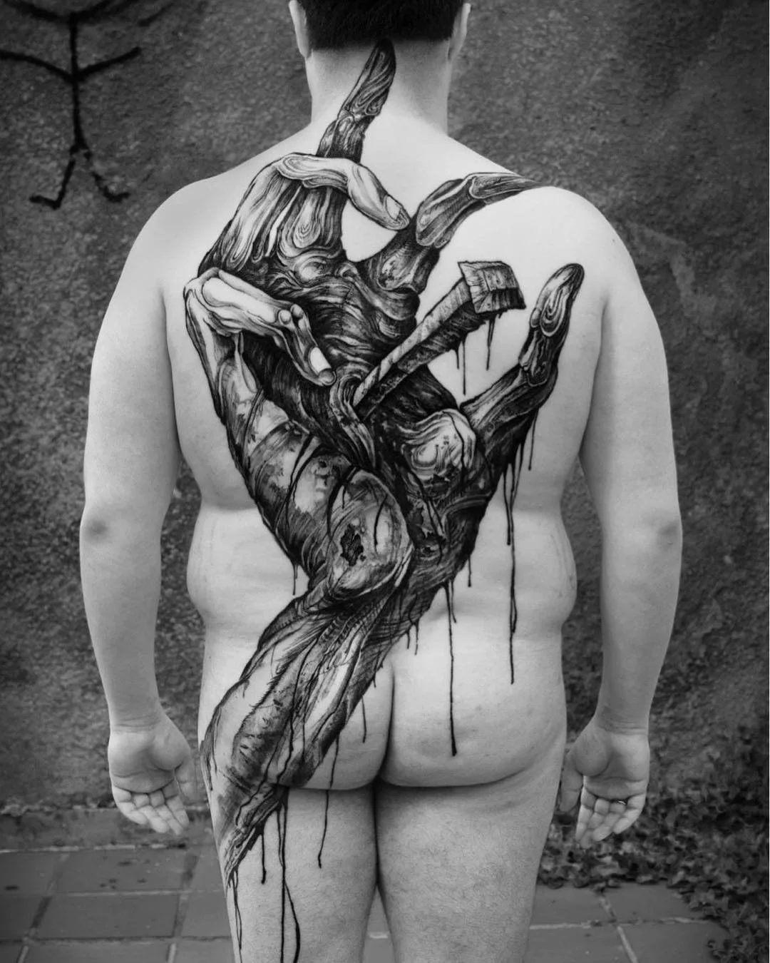 Tattoo artist Frederico Rabelo, black graphic tattoo | Brazil