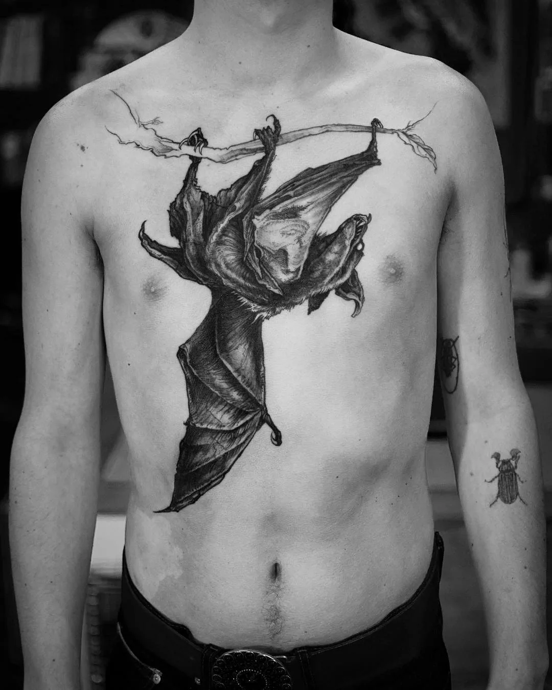 Tattoo artist Frederico Rabelo, black graphic tattoo | Brazil