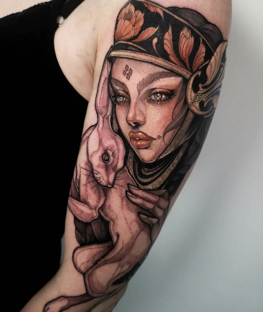 Artista del tattoo Isabella Chiara Filouino, tattoo neo tradizionale a colori | Rankweil, Austria