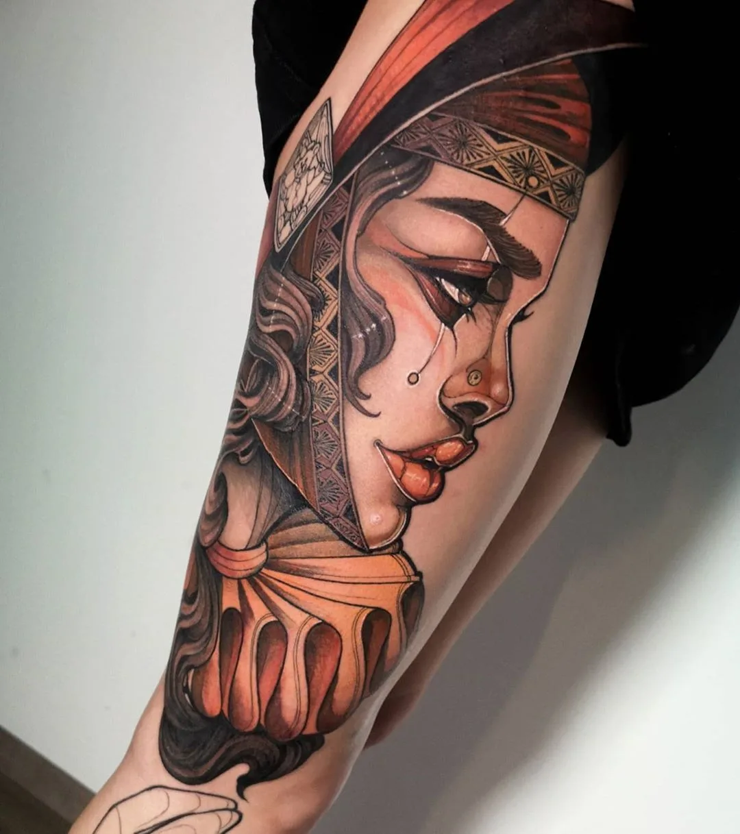Artista del tattoo Isabella Chiara Filouino, tattoo neo tradizionale a colori | Rankweil, Austria