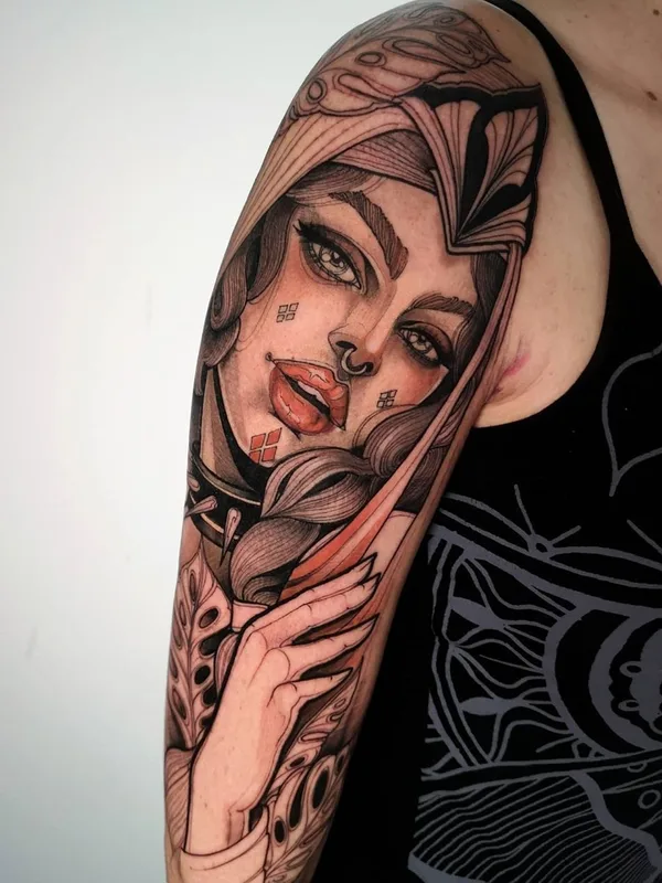 female color realism Tatuagem em upper arm #35988 | Tatuador Isabella Chiara Filouino