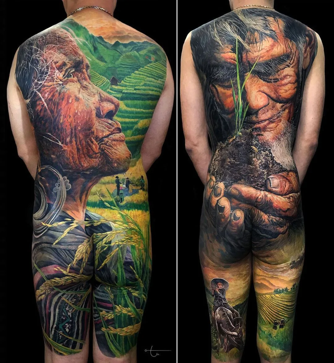 Large scale color realism tattoo - Tattoo artist Tu Den | Hanoi, Vietnam