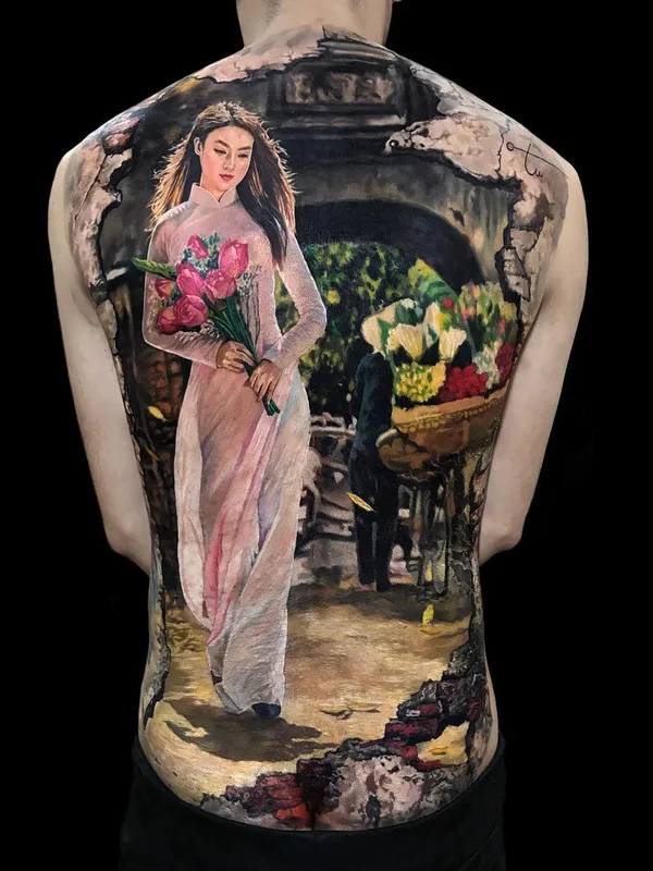 color realism tatouage sur full back #36006 | Artiste tatoueur Tu Den