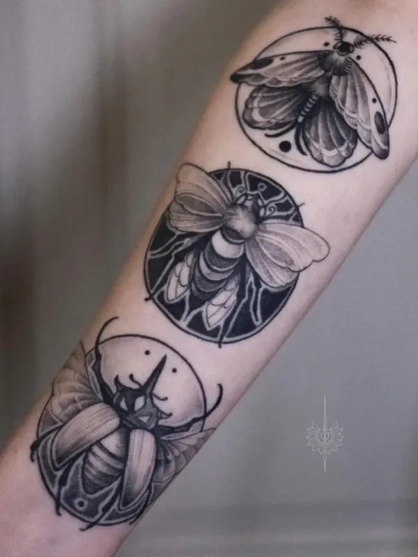 black and grey blackwork Tatuaggio su forearm #39515 | Tatuatore Алена Зозуленко