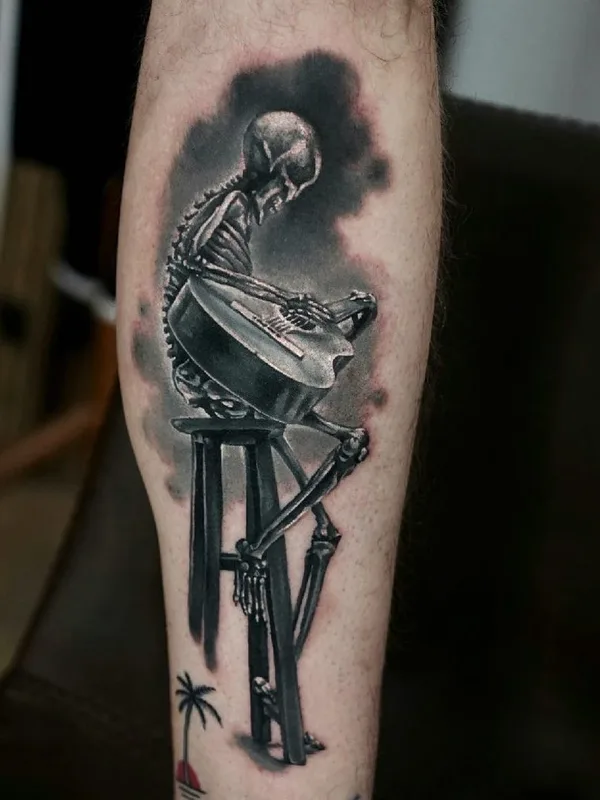 black and grey black and grey Tatuagem em calf #39643 | Tatuador Egor Kubrak