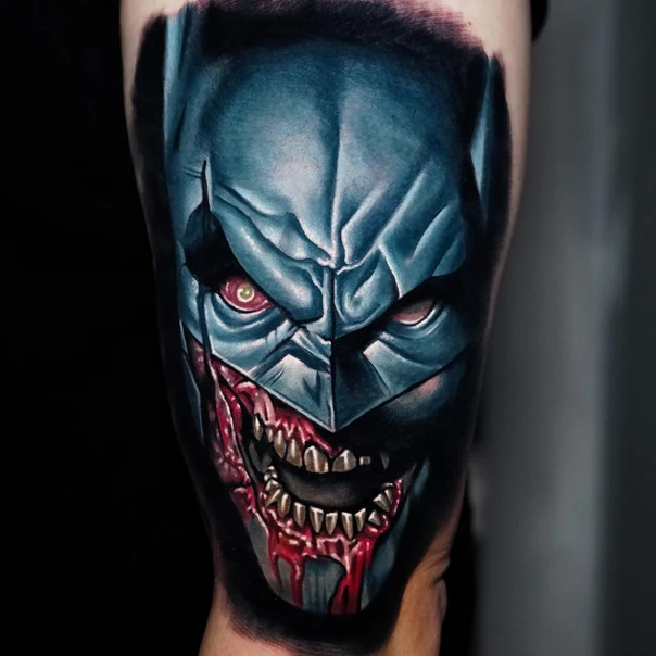 Realism Batman, Joker tattoo on Forearm