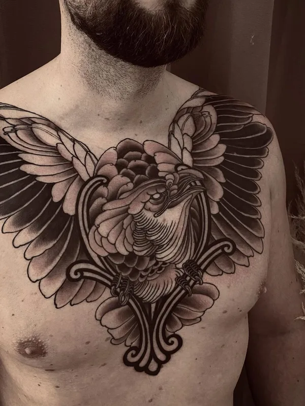 male black and grey black and grey 纹身 在 chest #54279 | 纹身师 Georg Faust
