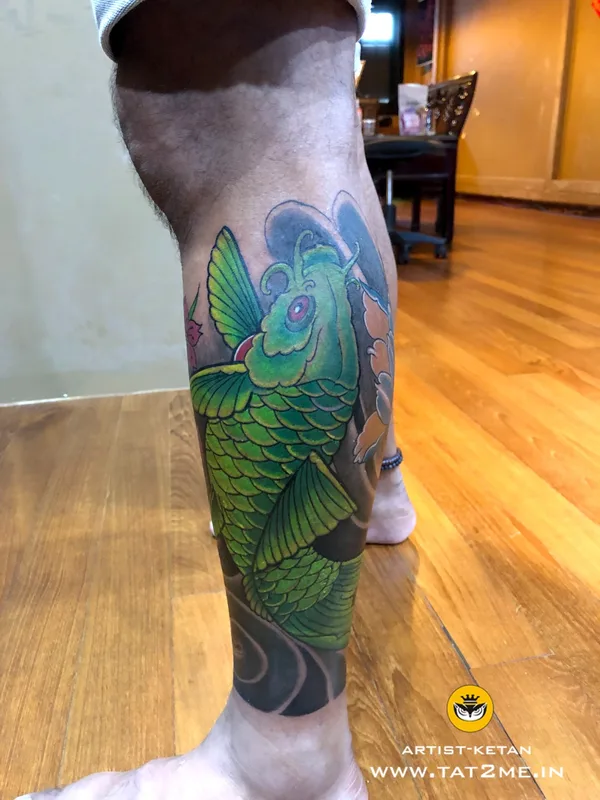 color japanese Tatuagem em calf #54334 | Tatuador ketan vaidya