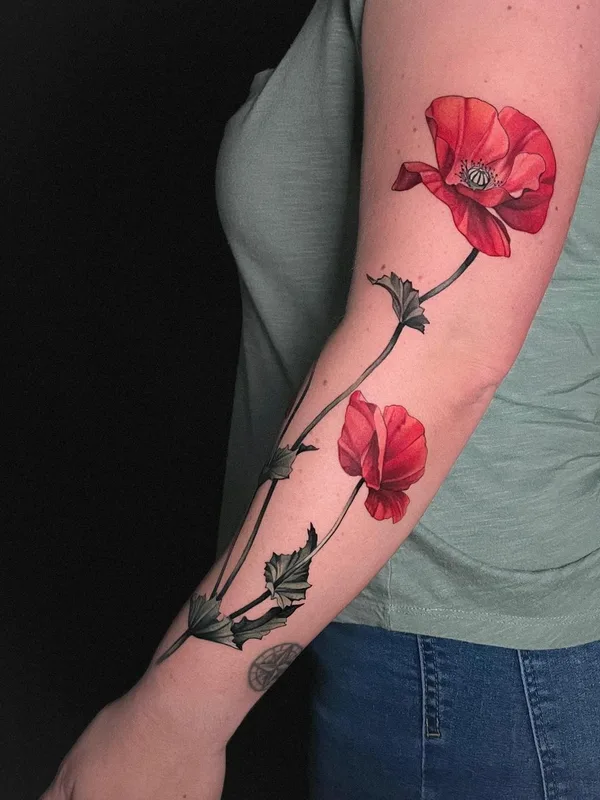 female color botanic 타투 부위 forearm #54351 | 타투이스트 Vanessa Core