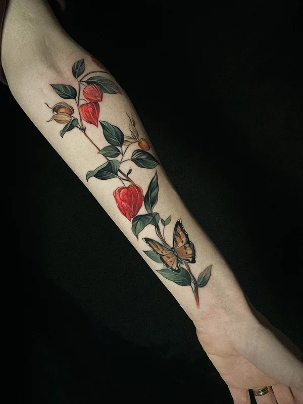 female color botanic 타투 부위 forearm #54345 | 타투이스트 Vanessa Core