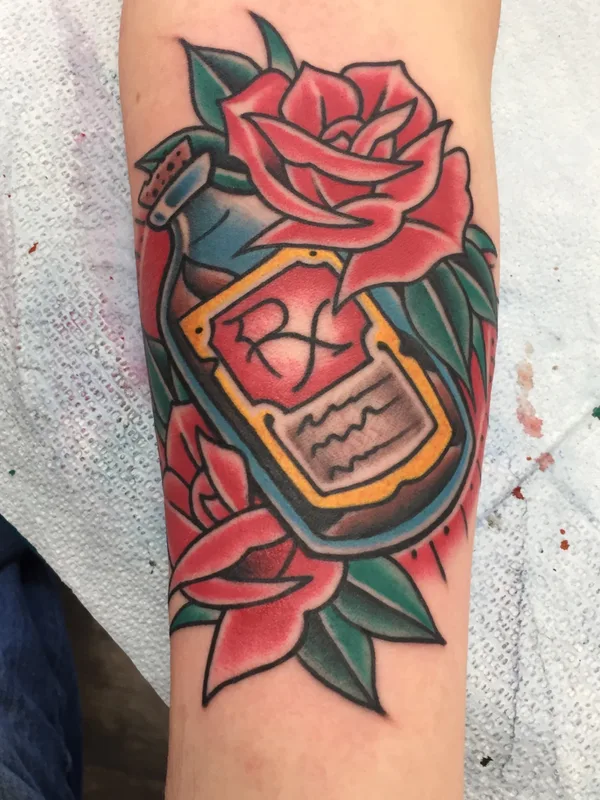 color traditional tatouage sur forearm #54556 | Artiste tatoueur Kirk Sheppard