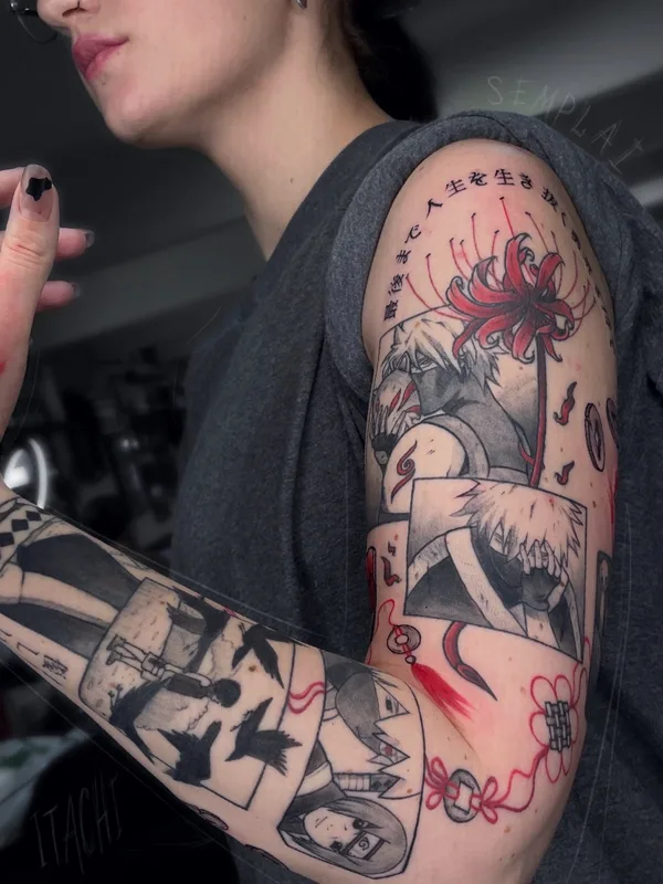 female color anime татуировка на full sleeve #54662 | Тату мастер Дима Semplai