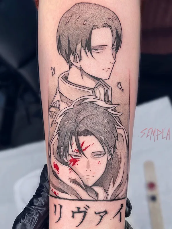black and grey anime татуировка на forearm #54668 | Тату мастер Дима Semplai