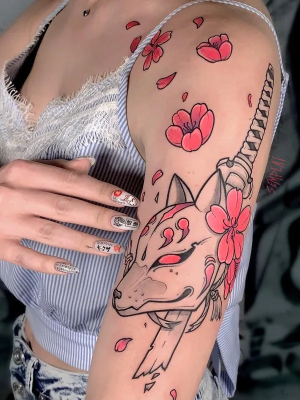 female color japanese татуировка на outer arm #54672 | Тату мастер Дима Semplai